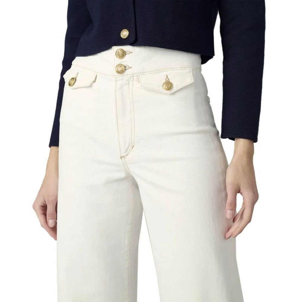 Joe's Jeans Womens The Ellia High Rise Wide Leg Ankle Jeans 29 Milk - NWT $198 - Picture 4 of 6